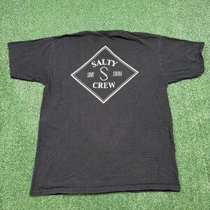 Salty Crew Graphic T Shirt Men's Size L Black Short Sleeve Fish Tackle Fishing